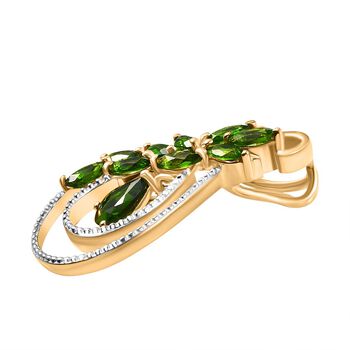 D'Joy Nat&uuml;rlicher Chromdiopsid Anh&auml;nger 925 Silber vergoldet ca. 2.35 ct