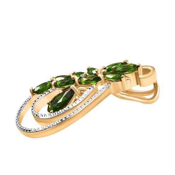 D’joy Natürlicher Chromdiopsid Anhänger 925 Silber vergoldet ca. 2,35 ct. image number 4