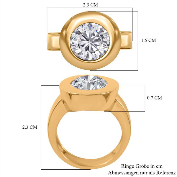 EF Moissanit Ring in Silber mit Gelbgold Vermeil - 3,47 ct. image number 4