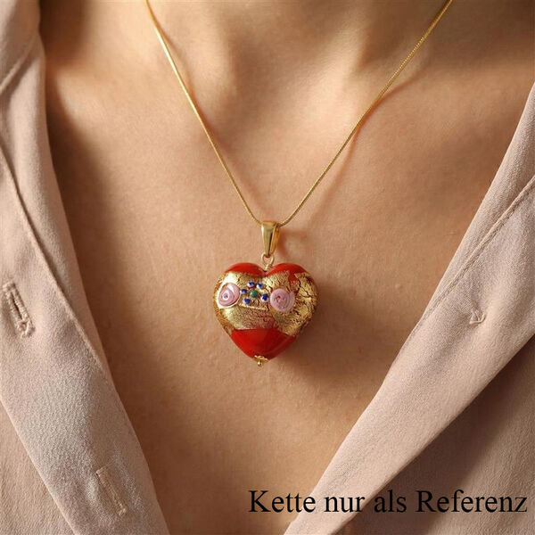 IL MURANO DI FRANCESCA- roter Fiorato Herz Anh&auml;nger image number 2