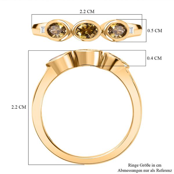 AA nat&uuml;rlicher, goldener Tansanit und Diamant-Ring - 0,52 ct. image number 7