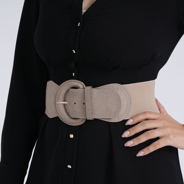 Gürtel mit runder Schnalle, 45x7,5cm, Grau image number 3