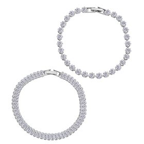 Weißer Zirkonia Schmuckset Nickelfreies Messing