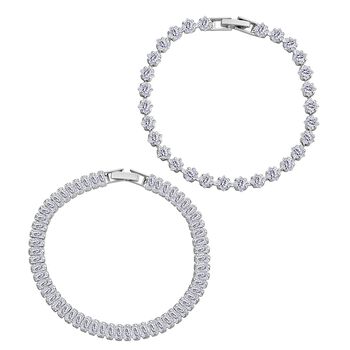 Wei&szlig;er Zirkonia Schmuckset Nickelfreies Messing