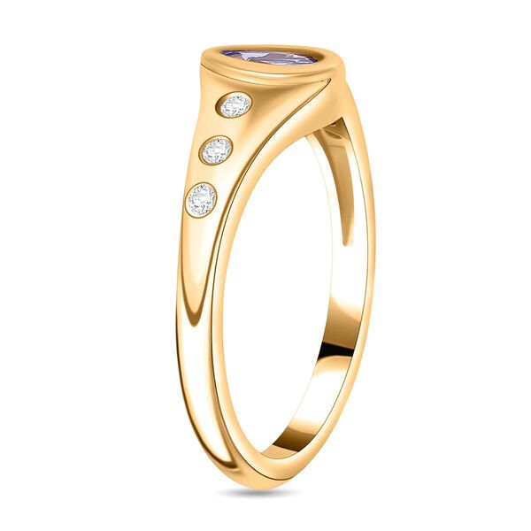 Tansanit und Zirkon Ring - 0,47 ct. image number 5