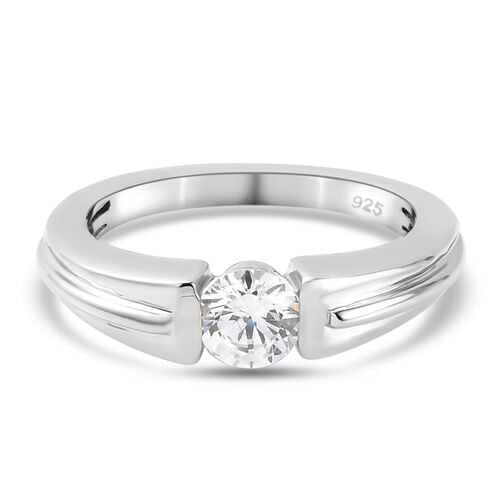 LUSTRO STELLA Hergestellt mit Feinster ZIRKONIA Ring 925 Silber platiniert image number 0