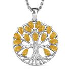 Gelber Zirkonia Halskette ca. 50 cm Messing