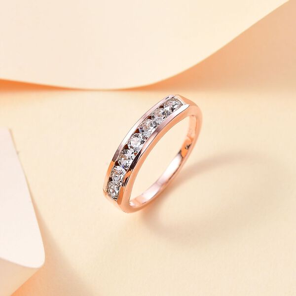 J Francis gefertigt mit SWAROVSKI- Wei&szlig;er Swarovski Kristall Ring, 925 Silber ros&eacute;vergoldet image number 2