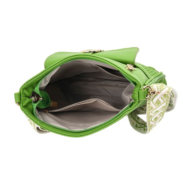 Elegante Umh&auml;ngetasche aus feinem Lederimitat mit Mehrfachf&auml;chern, 24x27 cm, Olivgr&uuml;n image number 6