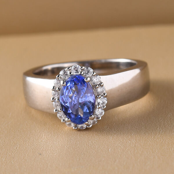 Tansanit und Zirkon-Halo-Ring - 1 ct. image number 5