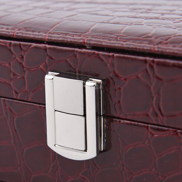 Schmuckkasten mit Kroko-Pr&auml;gung, Weinrot image number 6