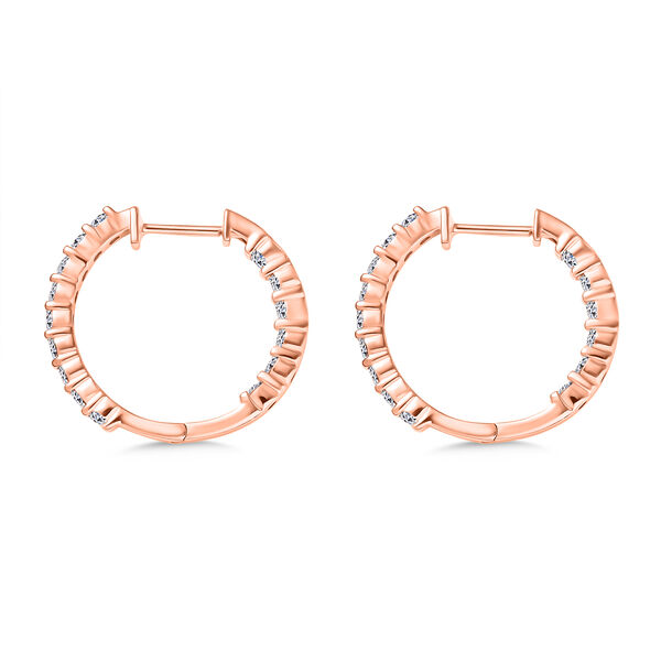 LUXURIANT VS-EF Labor Diamant Ohrringe, 925 Silber 750 Ros&eacute;gold Vermeil - 1,98 ct. image number 4