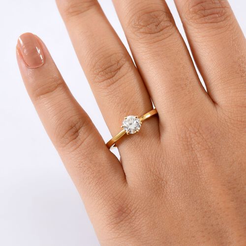 LUXURIANT DIAMOND - Lab Grown Diamant SI Ring 925 Silber 750 Gelbgold Vermeil (Größe 18.00) ca. 1.00 ct image number 2