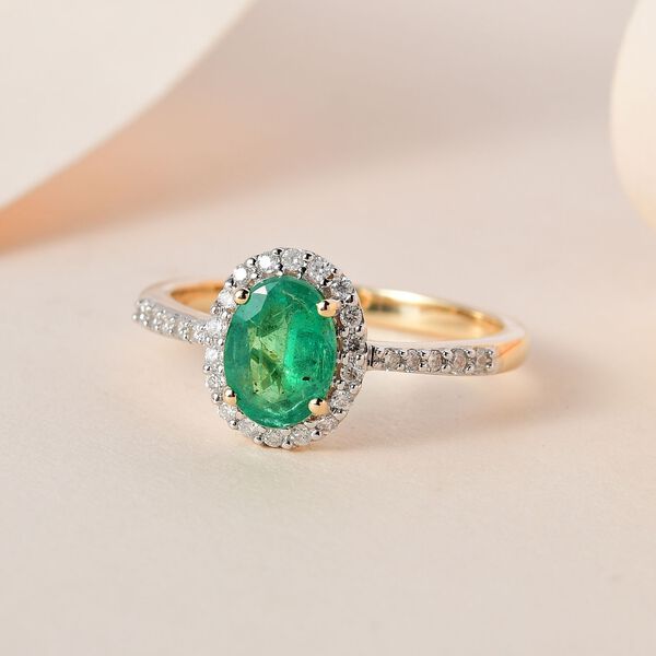 AAA Kagem sambischer Smaragd und Diamant-Ring - 1,29 ct. image number 2