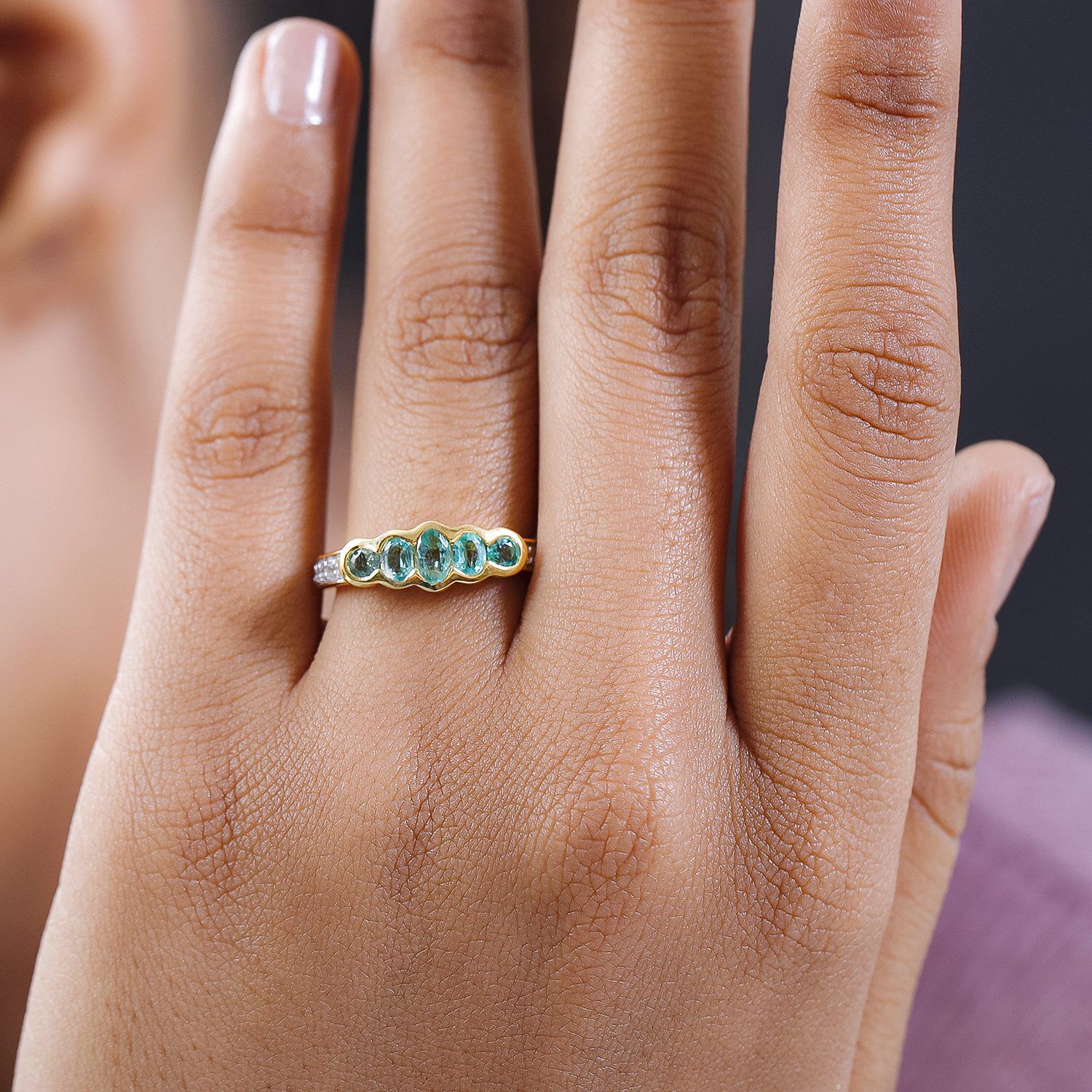 Kolumbianischer Smaragd Ring 925 Silber Gelbgold Vermeil Gr e