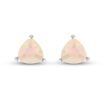Nat&uuml;rlicher &Auml;thiopischer Opal Ohrstecker 925 Silber platiniert ca. 0,74 ct