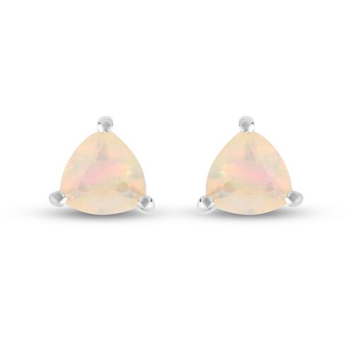 Natürlicher Äthiopischer Opal Ohrstecker 925 Silber platiniert ca. 0,74 ct image number 0