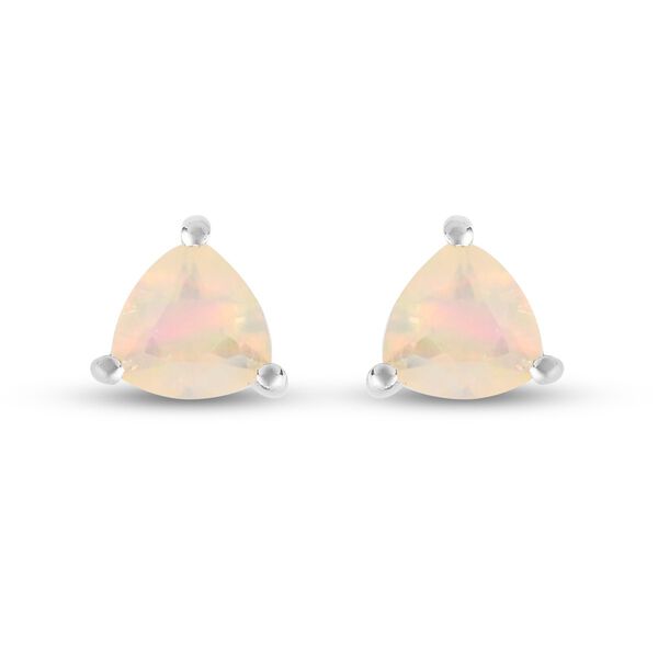 Natürlicher Äthiopischer Opal Ohrstecker 925 Silber platiniert ca. 0,74 ct image number 0