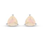 Natürlicher Äthiopischer Opal Ohrstecker 925 Silber platiniert ca. 0,74 ct