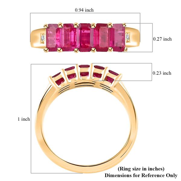 LUXORO zertifiziert und gepr&uuml;ft AAA burmesischer Rubin und Diamant Ring in 585 Gold - 1,50 ct. image number 5