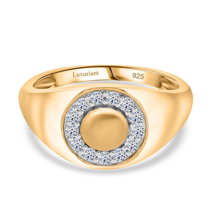 LUXURIANT DIAMOND - Lab Grown Diamant SI-GH Ring 925 Silber Gelbgold Vermeil (Gr&ouml;&szlig;e 18.00) ca. 0.33 ct