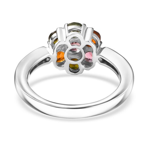D'Joy Multi-Turmalin floraler Ring und Ohrringe image number 6