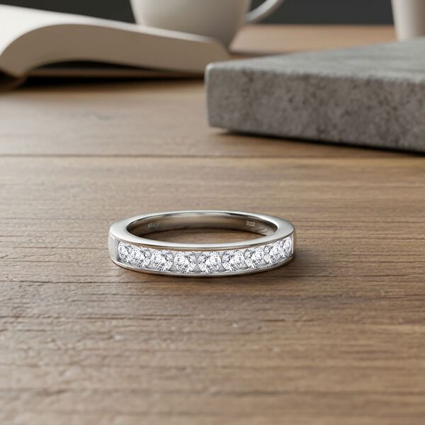 RADIANTA GRA zertifiziert Moissanit (D-VVS) Ring 925 Silber rhodiniert (Gr&ouml;&szlig;e 16.00) ca. 0.99 ct image number 1