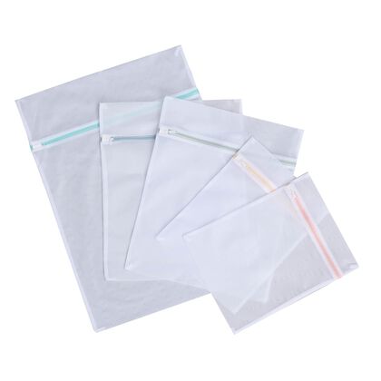 HOMESMART - 5er-Set, Meshgewebe-W&auml;schebeutel, Gr&ouml;&szlig;e M 12x16 cm (2 Stk.), L 16x19,5 cm (2 Stk.) und XL 19,5x27,55 cm (1 Stk.)