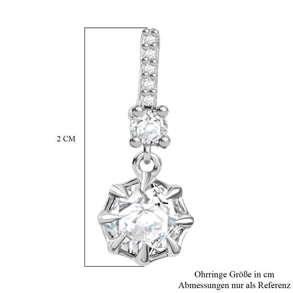 J Francis gefertigt mit SWAROVSKI- Weiße Swarovski Kristall Ohrringe image number 6