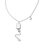 Wei&szlig;es Perlmutt Halskette ca. 50 cm in Edelstahl