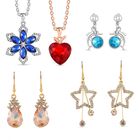 5er-Schmuckset - Glanzvolles Design, Mehrfarbiger Kristall, Eisen