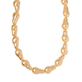 Goldene Muschelkernperle-Halskette, 50cm