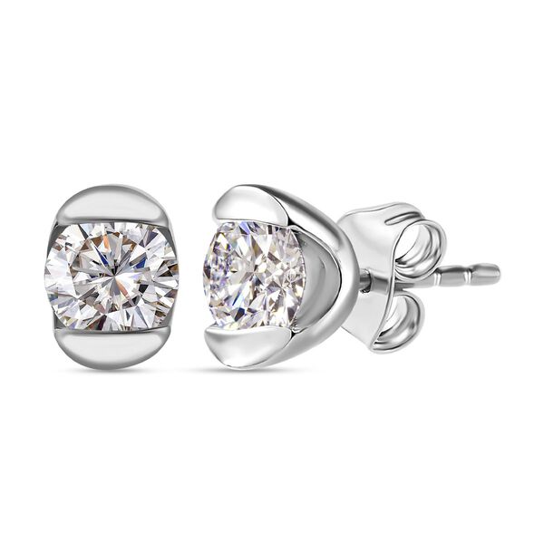 Moissanit Ohrringe, ca. 0,88 ct.