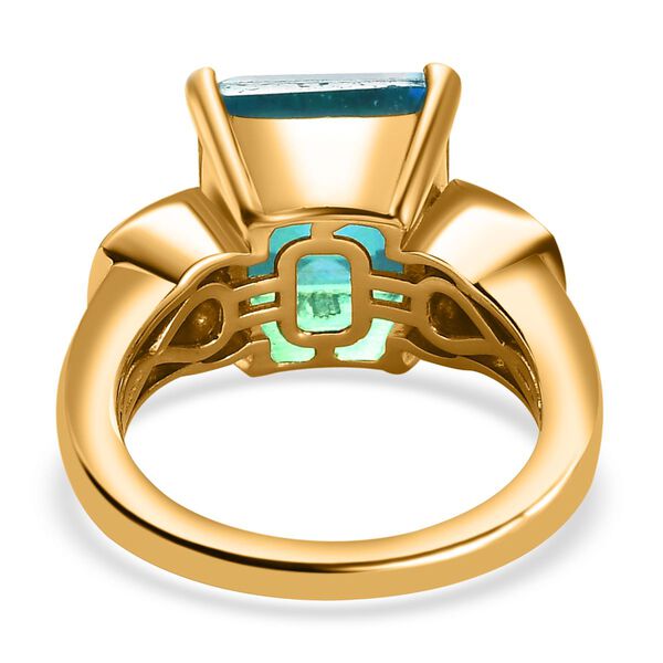 Paraiba Pfau Triplett Quarz, nat&uuml;rlicher Chromdiopsid und Zirkon-Ring - 6 ct. image number 4