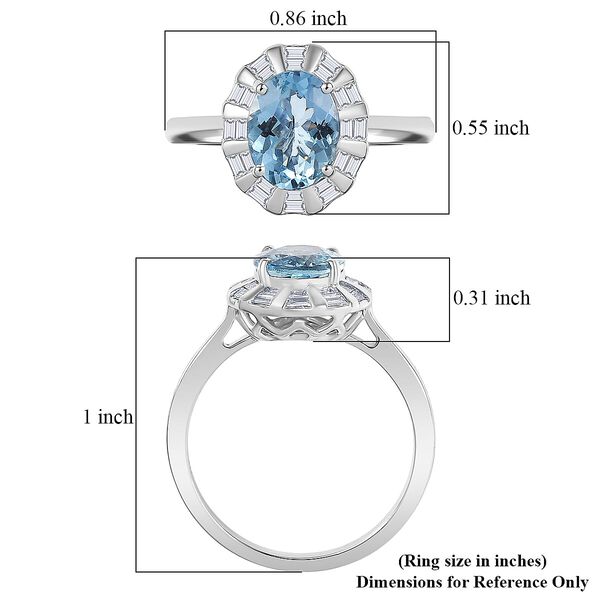 LUXURIANT AAA Santamaria Aquamarin und Labor Diamant Ring in 417 Wei&szlig;gold - 2,53 ct. image number 5