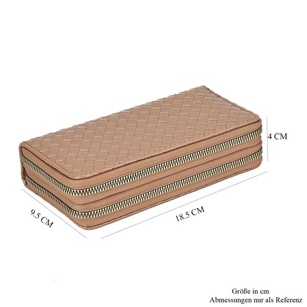 Elegantes Brieftasche in dunklem Apricot mit RFID-Schutz und Pr&auml;gemuster image number 8