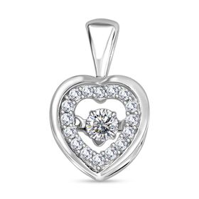 Moissanit Herz Anhänger - 0,39 ct.