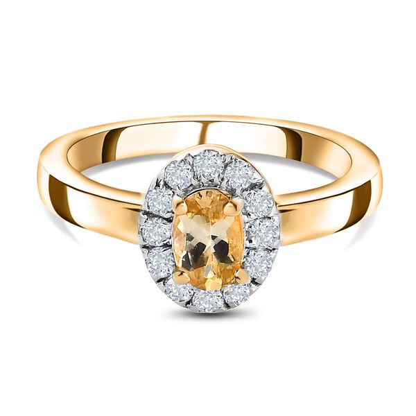 AA nat&uuml;rlicher, goldener Tansanit und Zirkon-Ring - 0,74 ct.