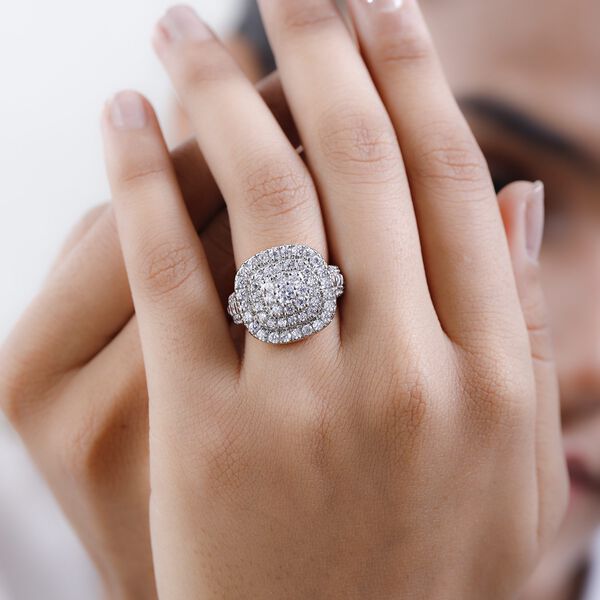 LUSTRO STELLA - Wei&szlig;er Zirkonia Ring, 925 Silber platiniert (Gr&ouml;&szlig;e 19.00) image number 3