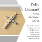 Pristine Polki Diamant Kreuz Anhänger - 0,50 ct. image number 3