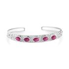 AA Afrikanischer Rubin Mond und Stern Armreif ca. 19 cm 925 Silber (Fissure gefüllt Rubin) ca. 6.00 ct