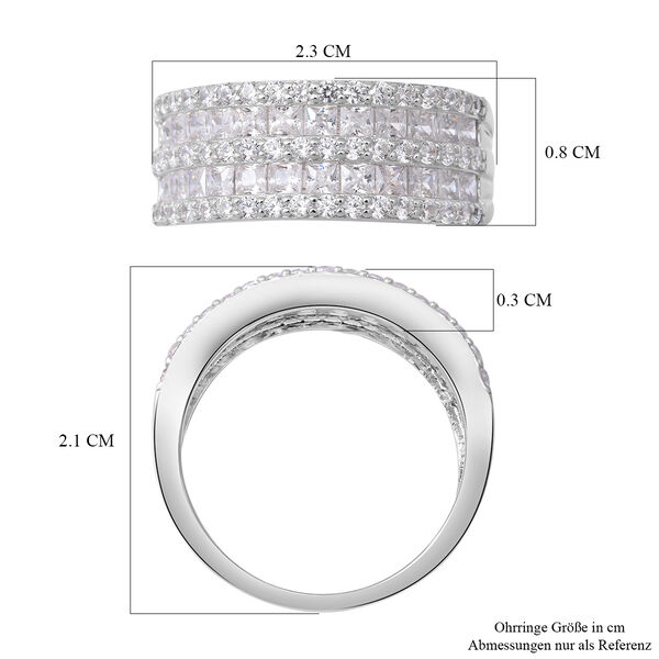 Lustro Stella - Wei&szlig;er Zirkonia-Ring, 925 Silber rhodiniert  ca. 2,91 ct image number 4