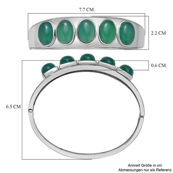 Verde Onyx Armreif ca. 19 cm Edelstahl ca. 36.60 ct image number 6