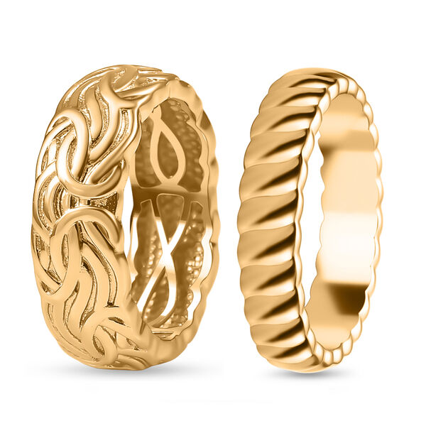 2er-Set Strukturierte Stacking-Bandringe image number 4