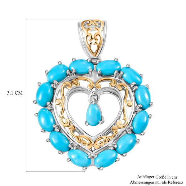 D'Joy AA Sleeping Beauty Türkis Anhänger 925 Silber Rhodiniert und 750 Gelbgold Vermeil ca. 3.00 ct image number 6