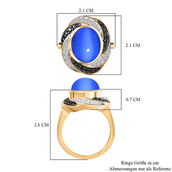 D'Joy Aurora Mondstein, schwarzer Spinell und Zirkon Ring - 5,54 ct image number 7