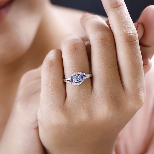 Tansanit und Zirkonia Ring - 1.15 ct. image number 3