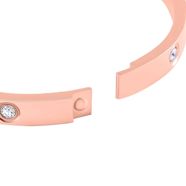 Wei&szlig;er Zirkonia Armreif ca. 18.5 cm Reiner Edelstahl, ros&eacute;vergoldet image number 5