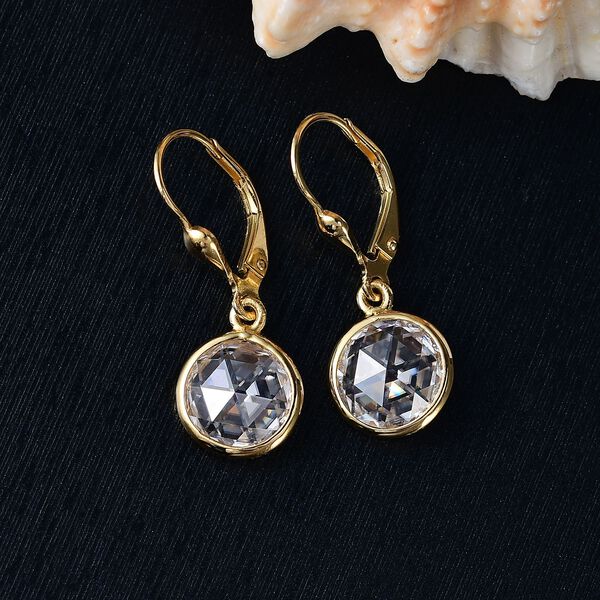 Moissanit Ohrringe, 925 Silber 750 Gelbgold Vermeil - 4,96 ct. image number 1