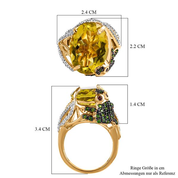 GP Italian Garden Kollektion - Ouro Verde-Quarz, Rhodolith Granat und Multi-Edelstein-Ring - 14,88 ct. image number 7
